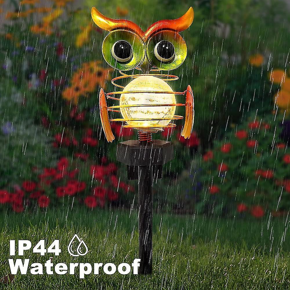 Solar Garden Lights Outdoor， Solar Owl Lights Waterproof Decor， Garden Stake Lights  Powered