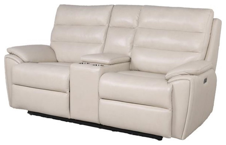 Steve Silver Duval Ivory Leather Sofa Loveseat and Chair Set   Contemporary   Living Room Furniture Sets   by Homesquare  Houzz