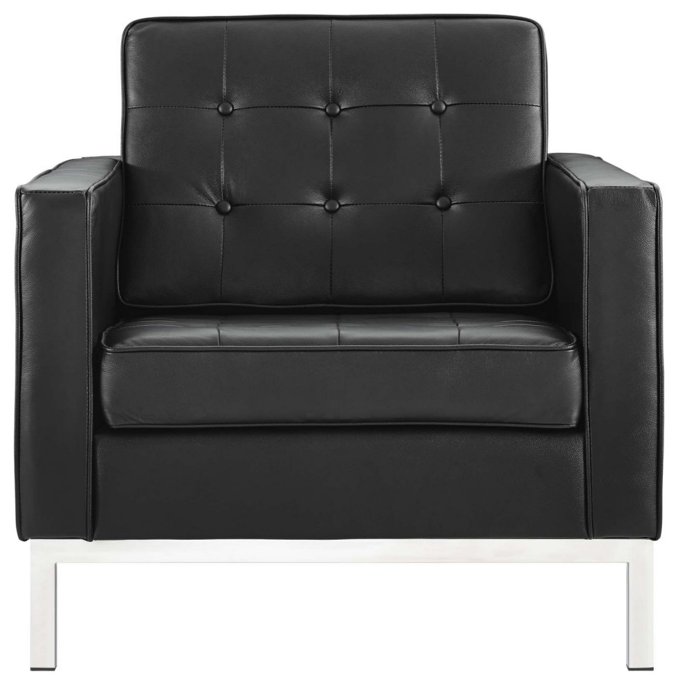 Aaliyah Black Leather Armchair   Contemporary   Armchairs And Accent Chairs   by Virgil Stanis Design  Houzz