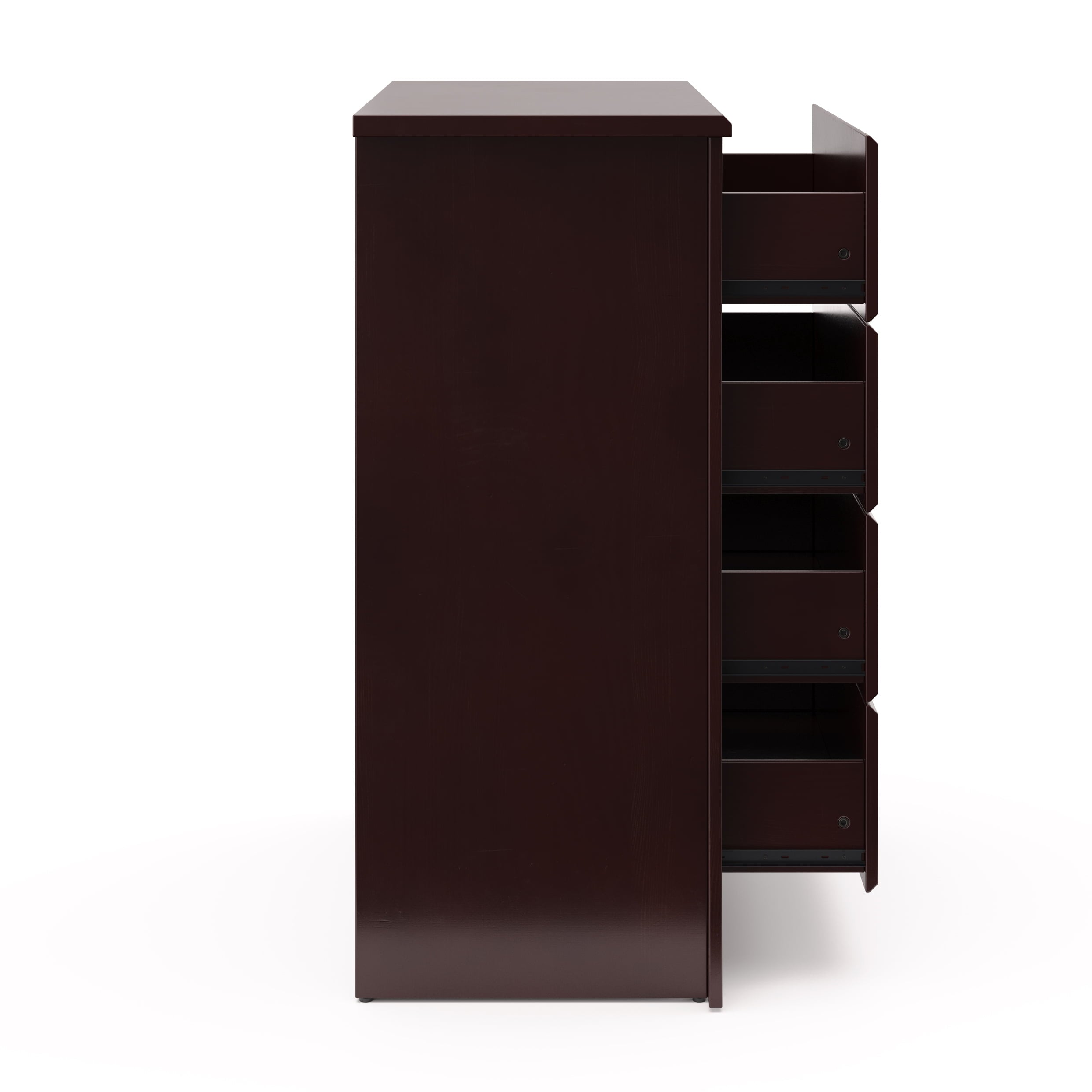 Storkcraft Crescent 4 Drawer Modern Vertical Dresser Espresso