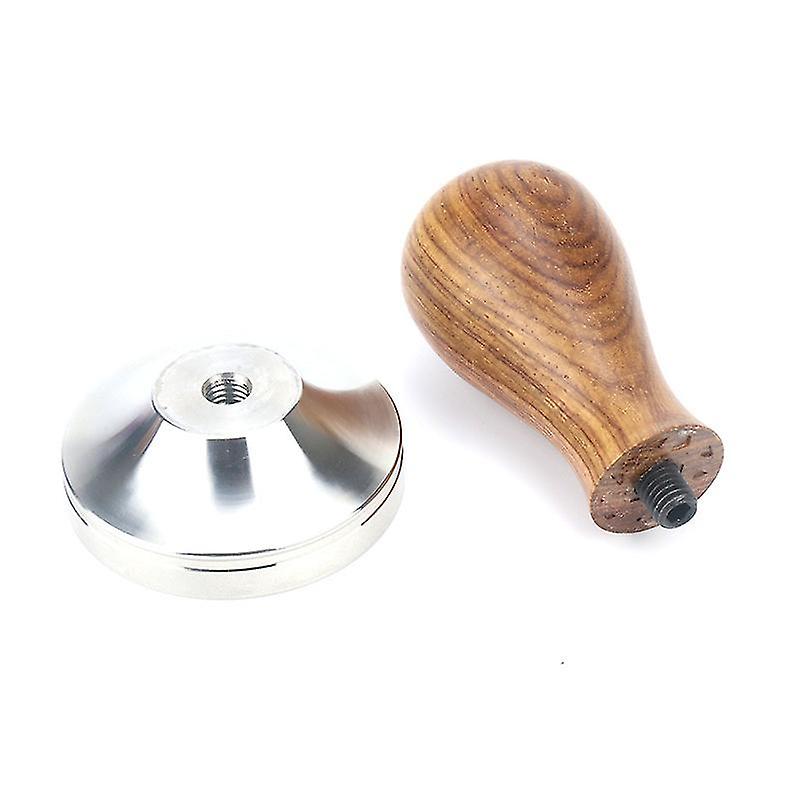 51mm Espresso Press With Mat 304 Stainless Steel Base Wooden Handle For Coffee Grounds Espresso Machines Accessory(1pc ， Wood Color)