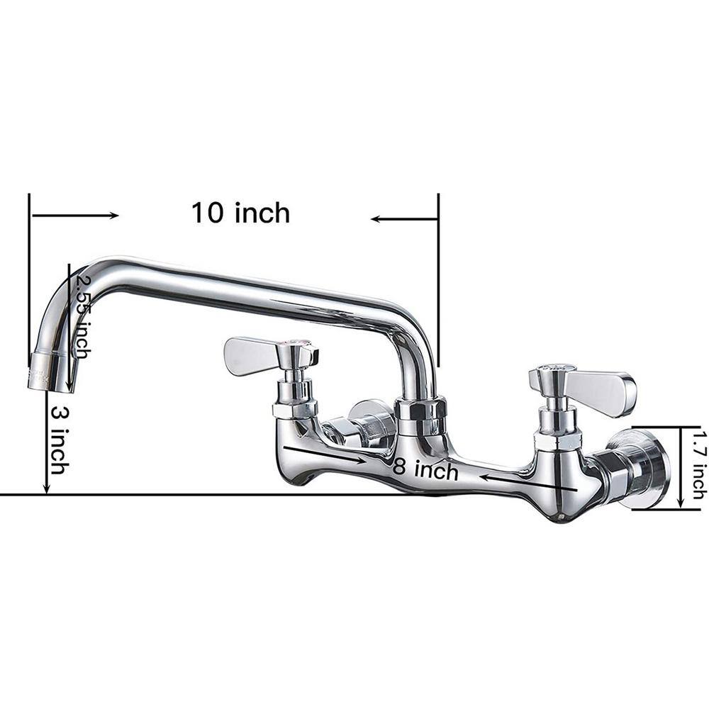 matrix decor Double Handle Wall Mounted Bathroom Faucet in Chrome MD-A-94254