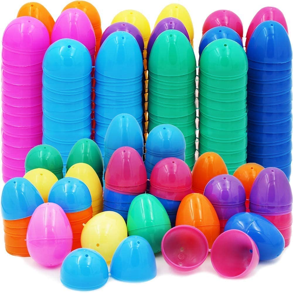 The Dreidel Company Fillable Easter Eggs Hinged Bulk Colorful Bright Plastic Easter Eggs(2000-Pack)