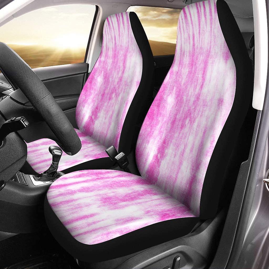 Set Of 2 Car Seat Covers Pink Tie Dye Universal Auto Front Seats Protector Fits For Car，suv Sedan，truck