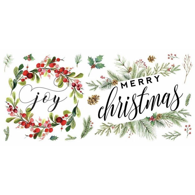 Merry Christmas Wreath Peel And Stick Wall Decal Roommates