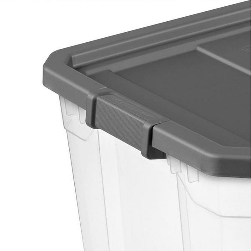 Sterilite 108 Qt. Clear Stacker Storage Container Tote w/ Latching Lid， (4 Pack)