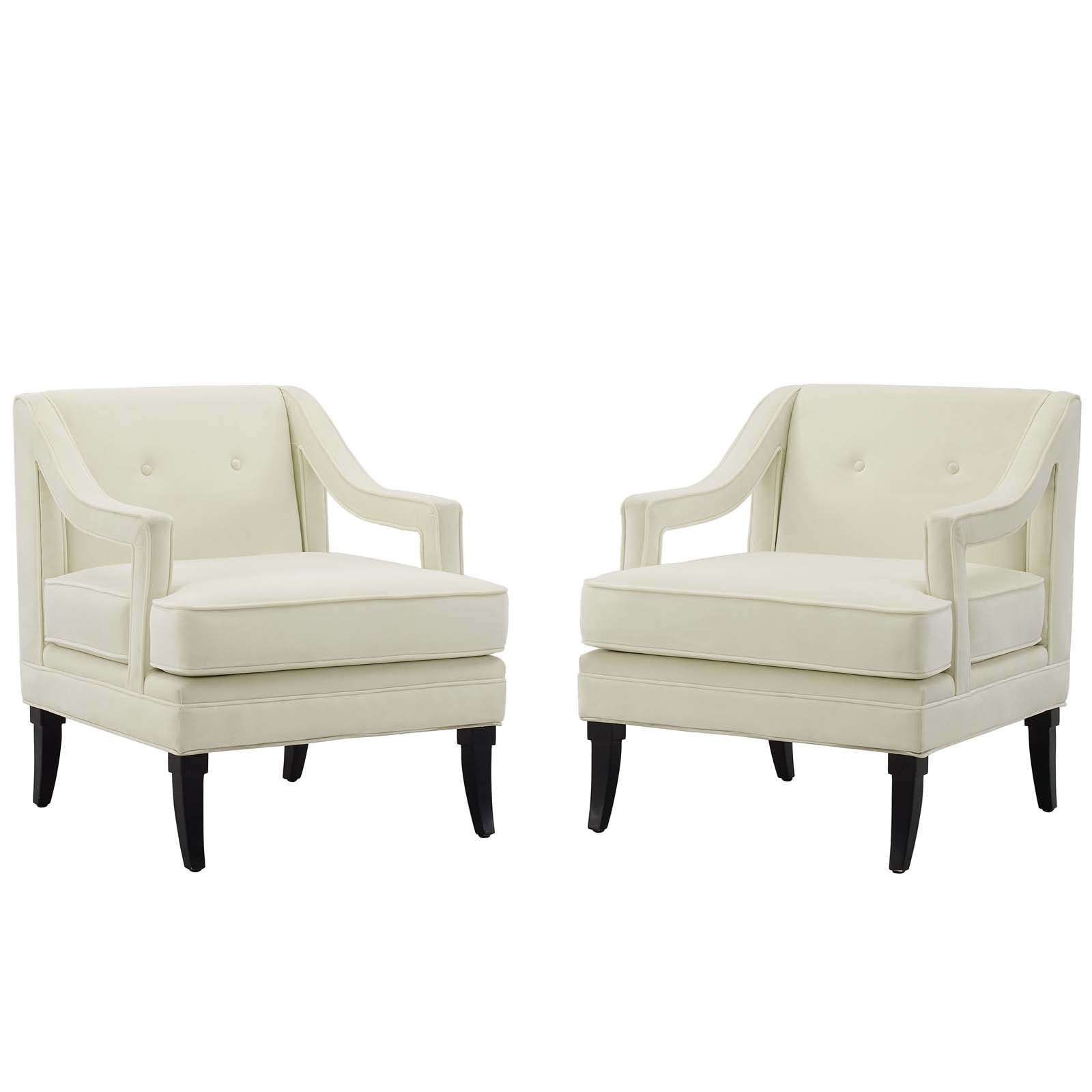 Concur Living Room Set Performance Velvet Set of 2, Ivory