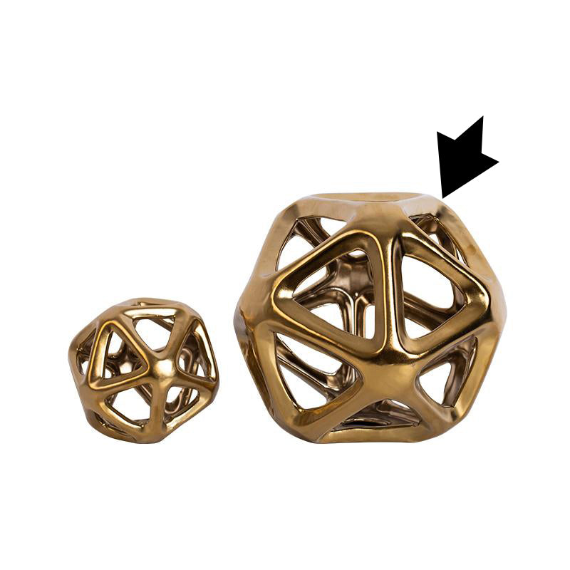 Golden Geometric Ceramic Ball Decoration-A Fa-D2117A