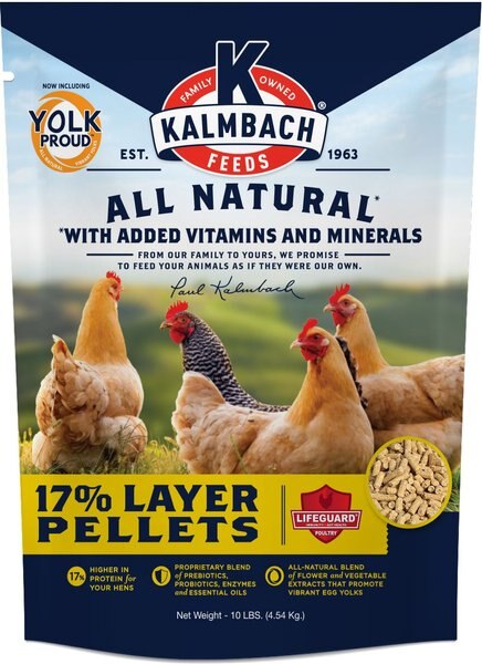 Kalmbach Feeds All Natural 17% Layer Pellet Poultry Feed， 10-lb bag