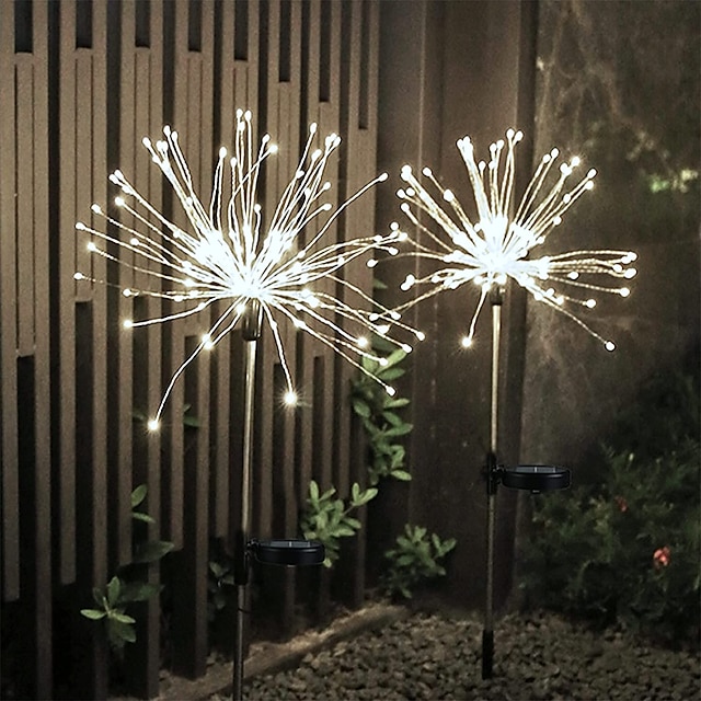 Solar Fireworks Lights 90/120/150/200 LEDS Outdoor DIY Solar Lights Garden Decorative Lights Waterproof Fairy Lights Lawn Lights