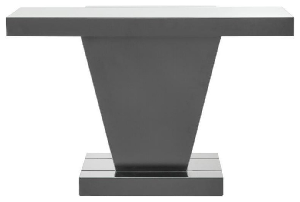 47 Inch Console Table Clear Glass Panel Frame With Faux Crystals Inlay   Contemporary   Console Tables   by Homesquare  Houzz