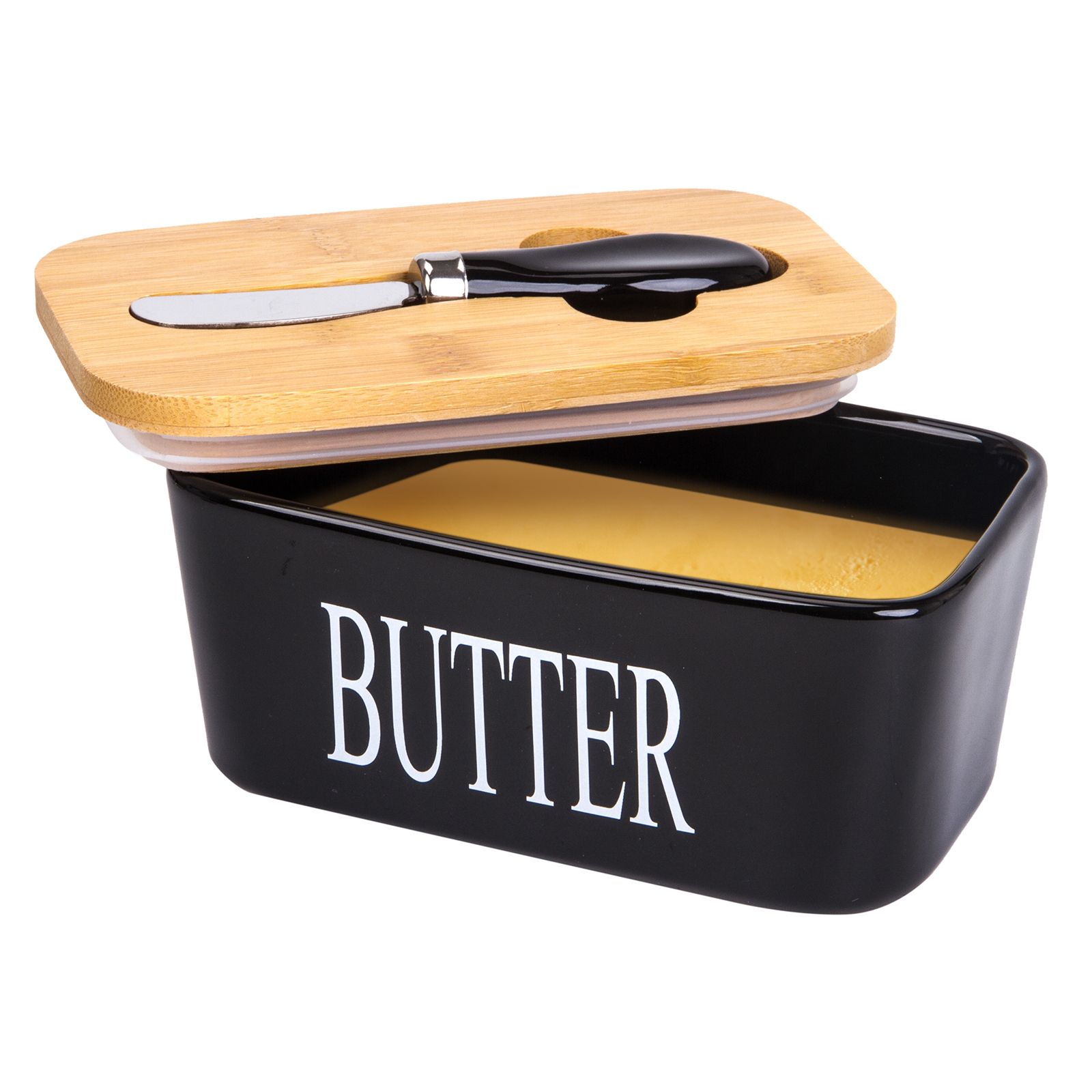 Larger Butter Dish with Cover and knife-Ceramics Butter Container with Lid for Countertop，Butter Dishes with Covers Perfect for East West Coast Butter