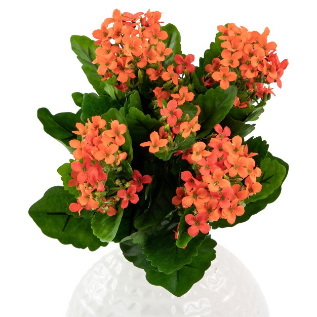 Orange Kalanchoe Artificial Silk Floral Bouquet