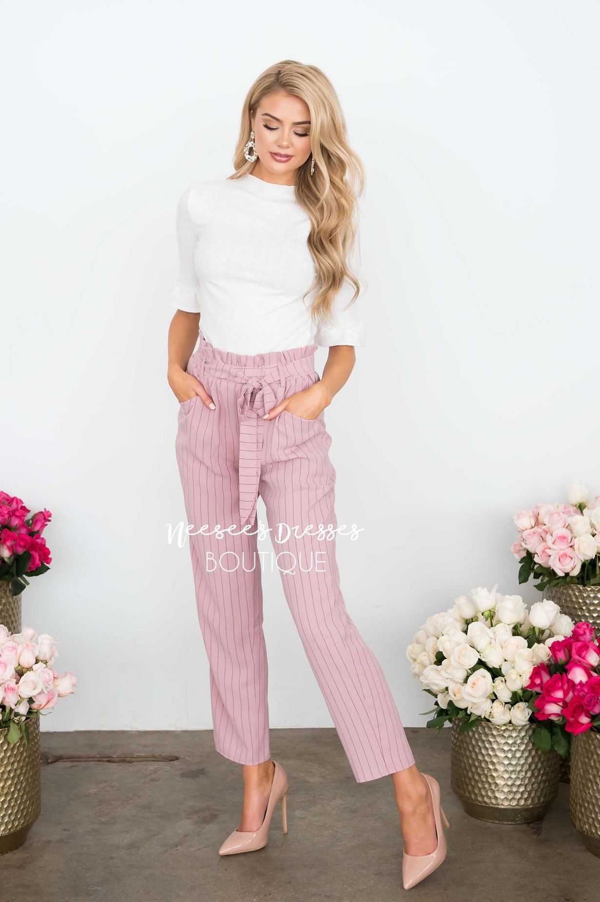 Paper Bag High Waisted Ruffle Pants