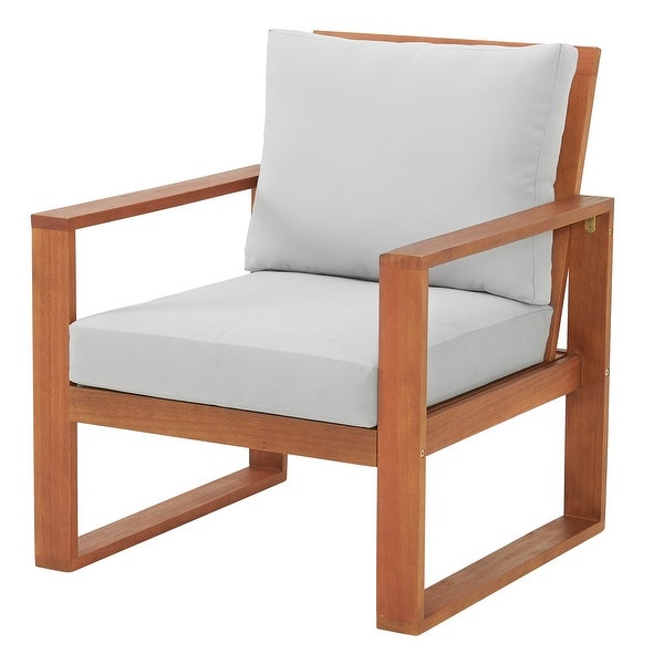 Weston Eucalyptus Wood 5-Piece Set with Set of 4 Outdoor Chairs and Cocktail Table - Overstock - 35683563