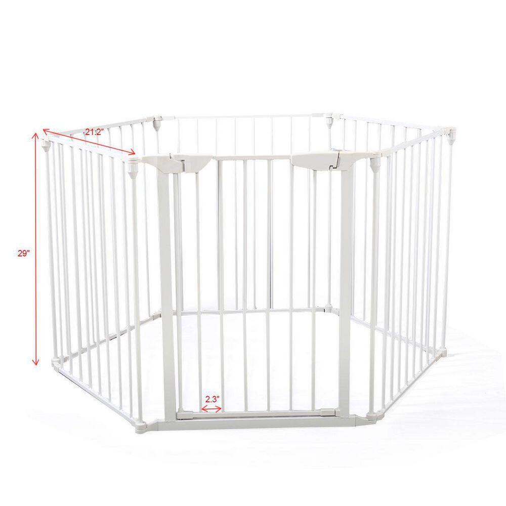 Tidoin 0.6 in. x 22.04 in. x 2.42 ft. 6-Piece White Metal Fence Rail (All Width 146.46 in.) MIX-YDHG-720