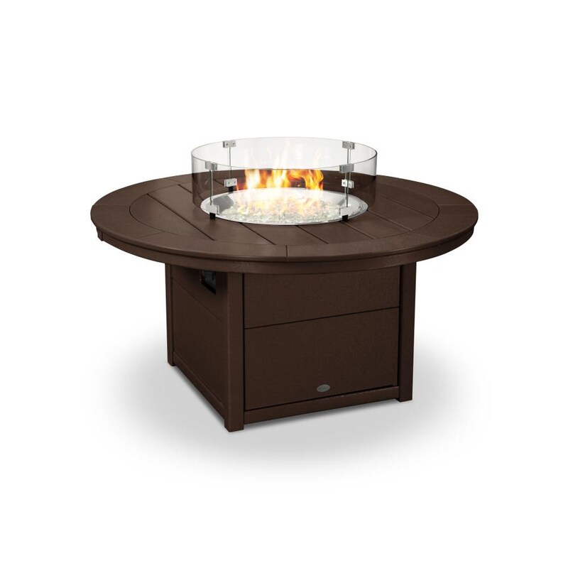 POLYWOOD Classic Adirondack 5-Piece Conversation Set W/ Fire Pit Table