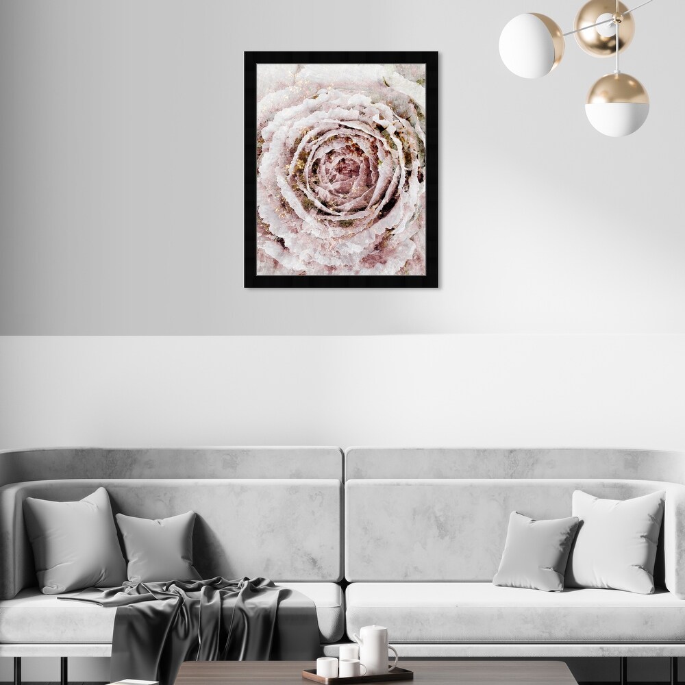 Blush Pink and White Rose Flower Farmhouse Frame Art Print for Entry Way