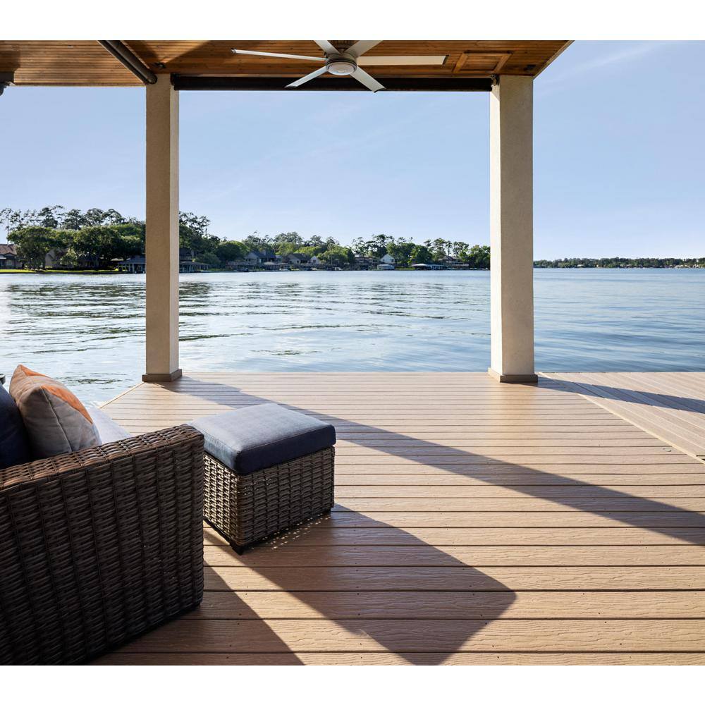 MoistureShield Vision CoolDeck Mochaccino 1 in. x 5.4 in. x 16 ft. Grooved Composite Deck Board 13550613