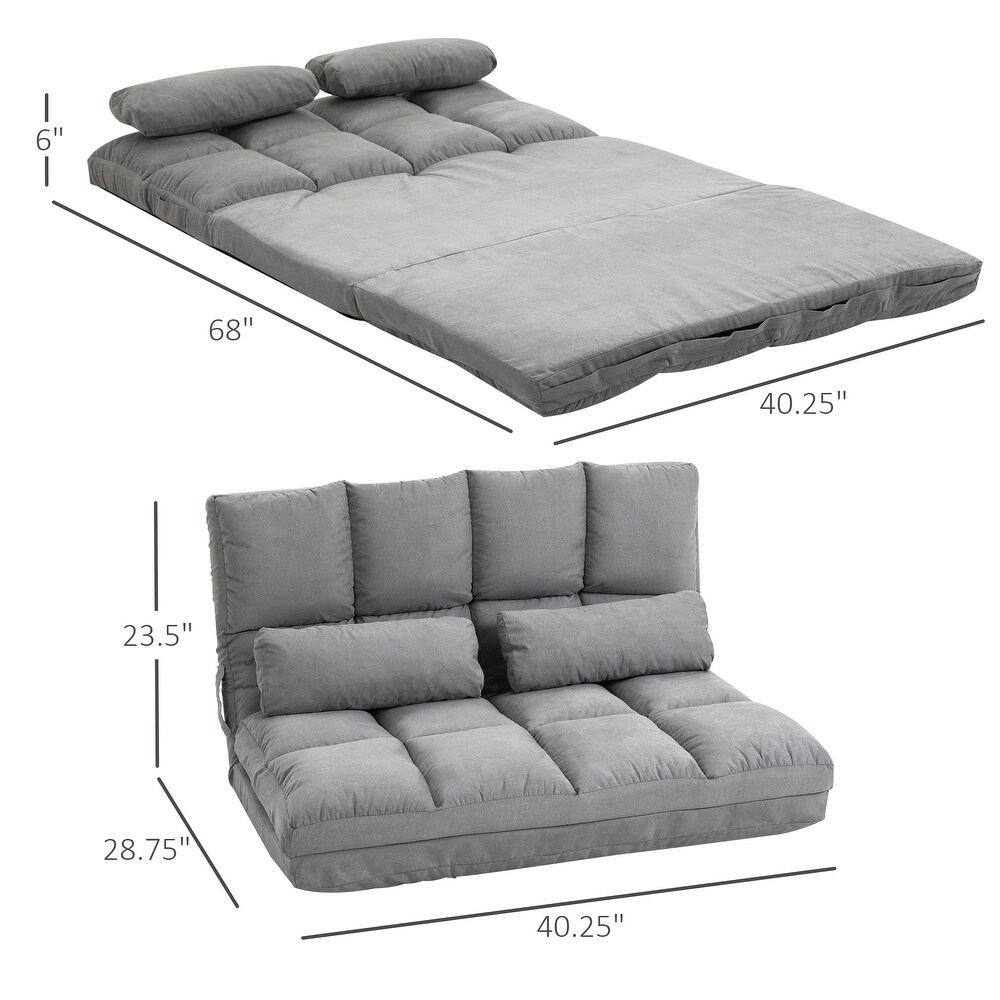 HOMCOM Convertible 7 position Floor Sofa Bed with Adjustable Backrest