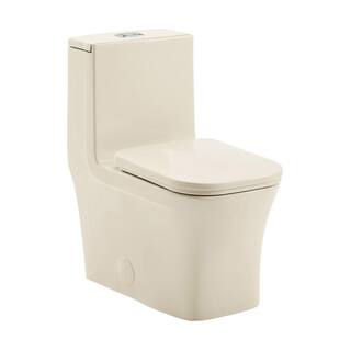 Swiss Madison Concorde 1-piece 1.11.6 GPF Dual Flush Square Toilet in Bisque SM-1T106BQ