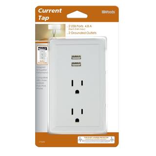 Southwire 2.4-Amp 2-Outlet2-USB Plug-In Wall Charger 41230