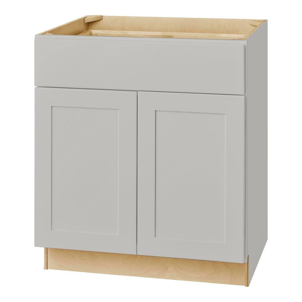 Hampton Bay Avondale Shaker Dove Gray Ready to Assemble Plywood 30 in Base Cabinet (30 in W x 34.5 in H x 24 in D) B30-G