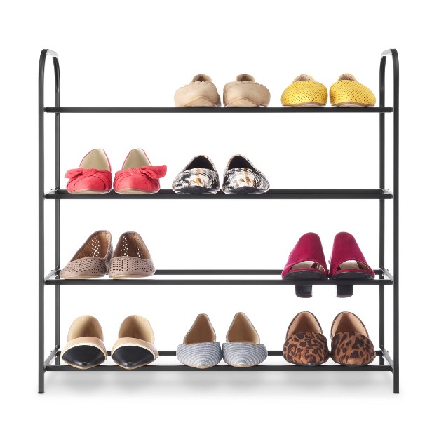 Whitmor 4 Tier Shoe Rack Black