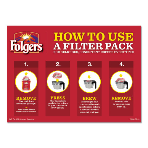 Folgers Coffee Filter Packs， Black Silk， 1.4 oz Pack， 40Packs/Carton (00016)