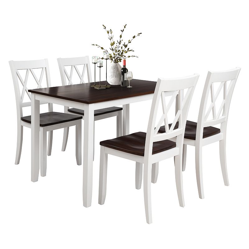 Merax 5-Piece Dining Table Set Home Kitchen Table and Chairs Wood Dining Set