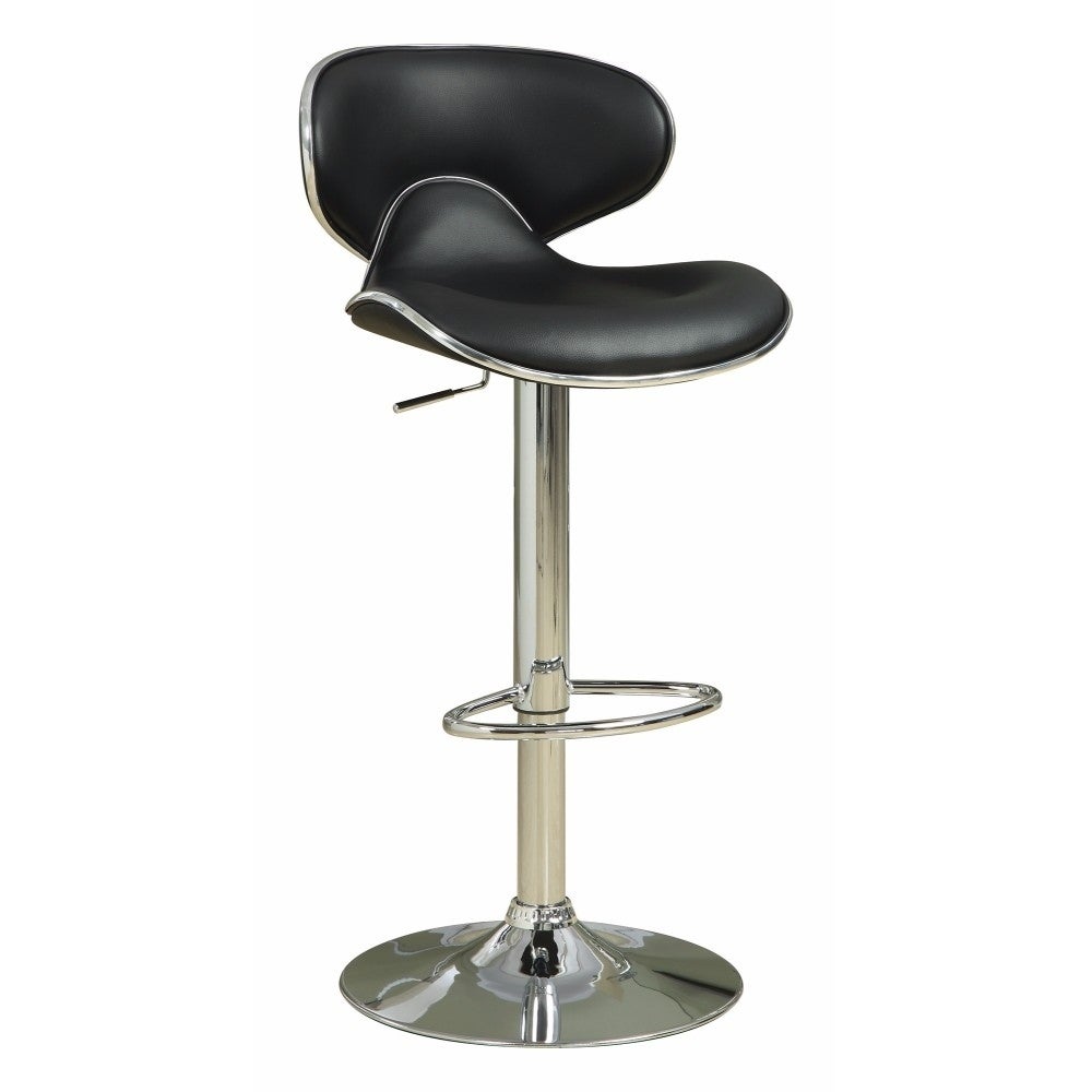 Swivel Adjustable Bar Stool， Black， Set of 2