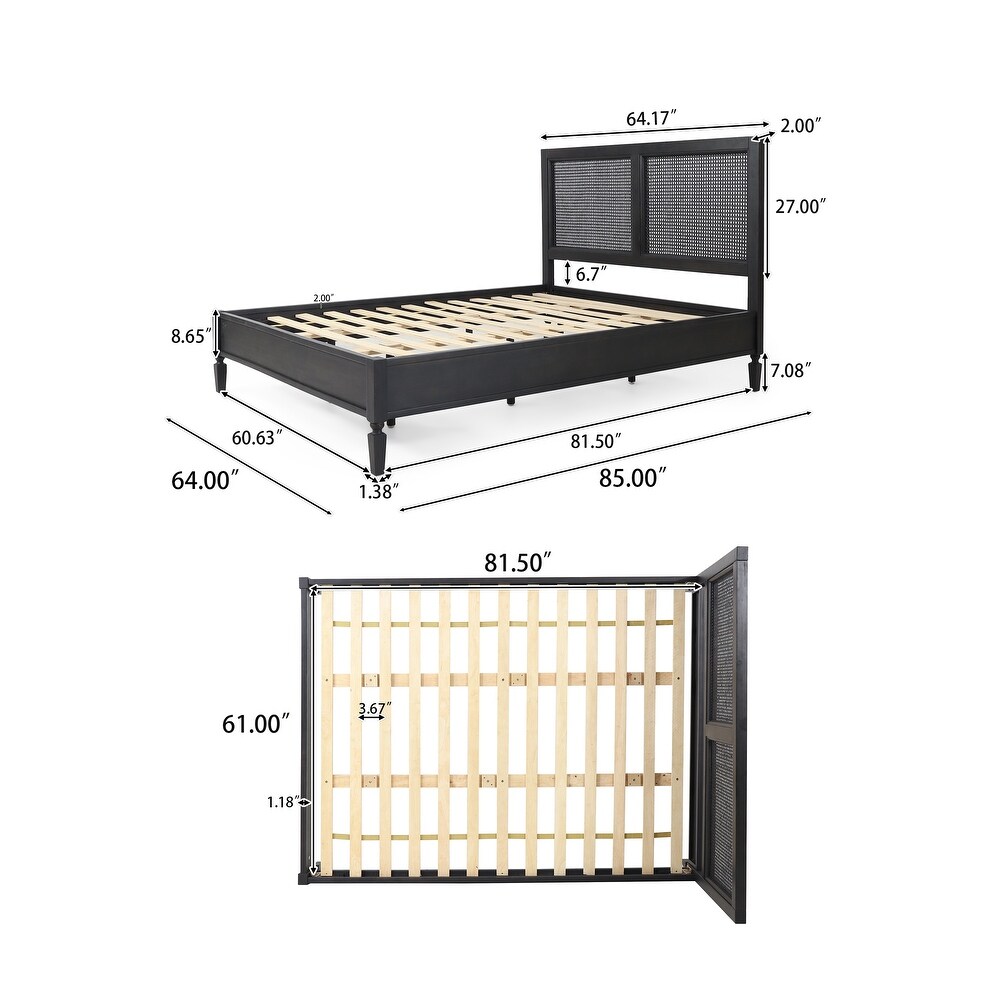 Lorent Acacia Wood and Rattan Queen Bed by Christopher Knight Home