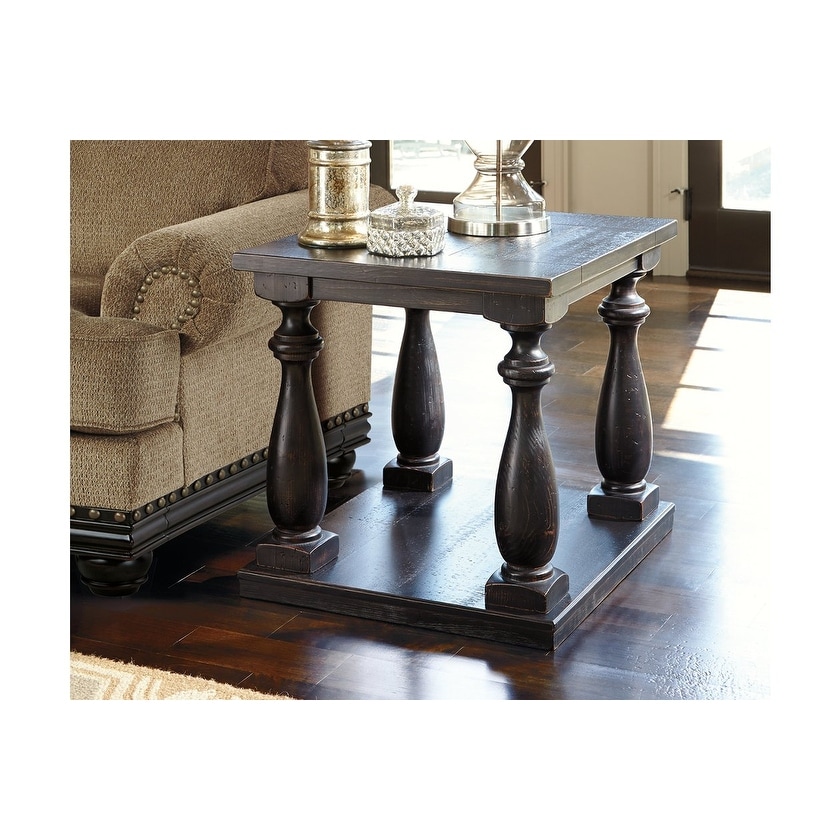 Ashley T880-3 Mallacar Black Rectangular End Table