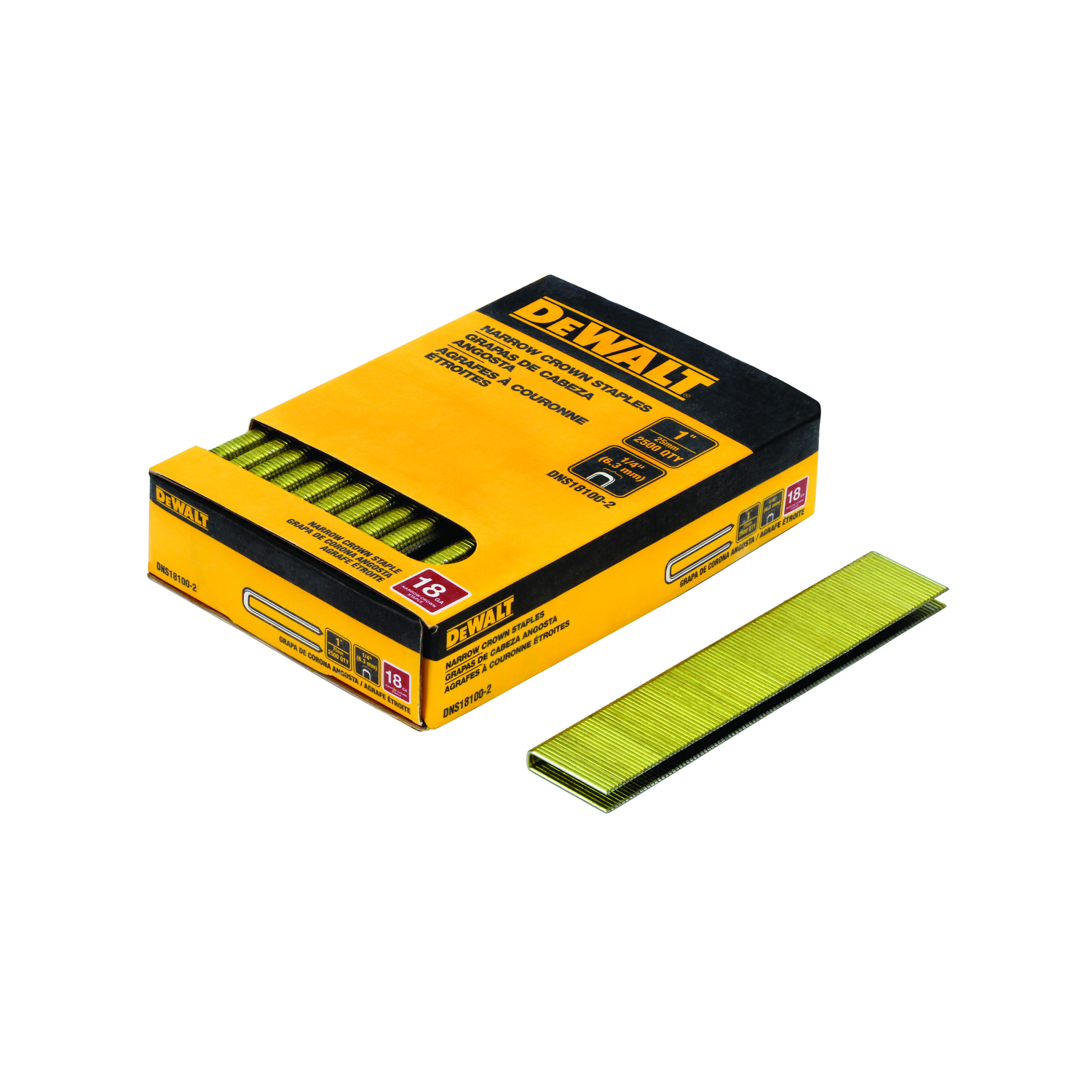 DW 1/4 in. W X 1 in. L 18 Ga. Narrow Crown Finish Staples 2500 pk