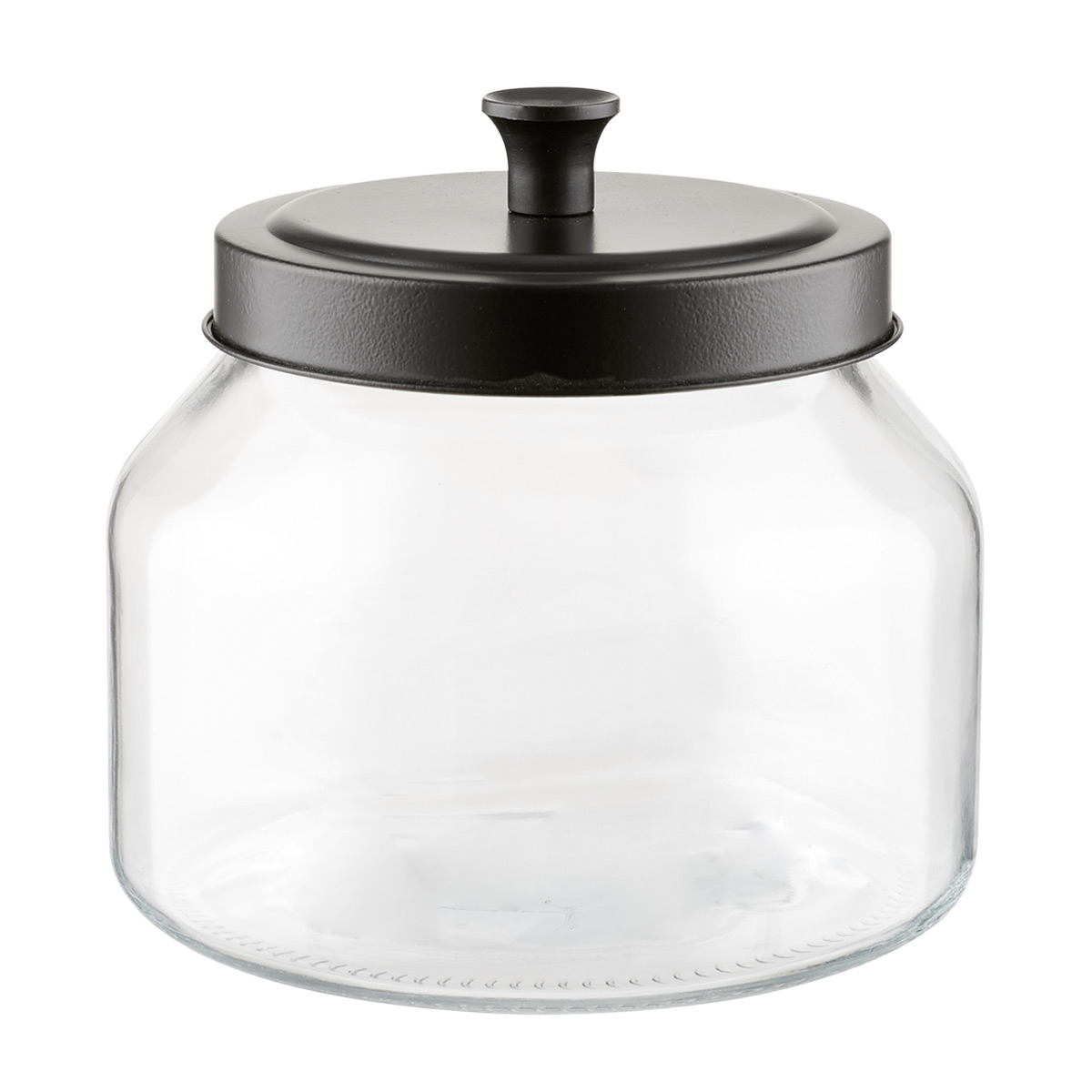 Glass Canisters with Matte Black Lids