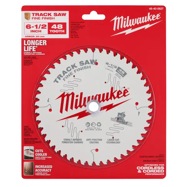 Milwaukee 6 1/2 48T Fine Finish Track Saw Blade