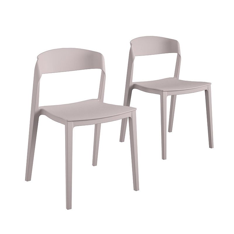 Cosco Indoor / Outdoor Ribbon Back Stacking Resin Dining Chair 2-Piece Set