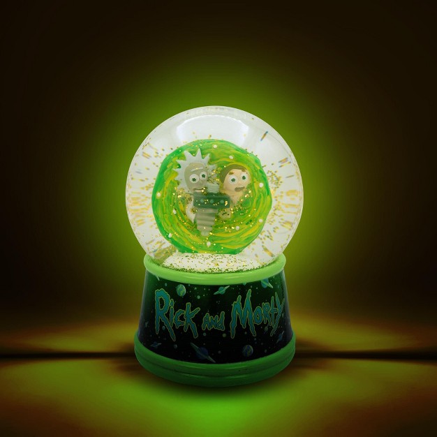 Silver Buffalo Rick And Morty Portal Light up Collectible Snow Globe 6 Inches Tall