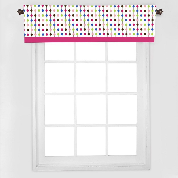 Bacati Pearl String Pink Aqua Lime Window Valance