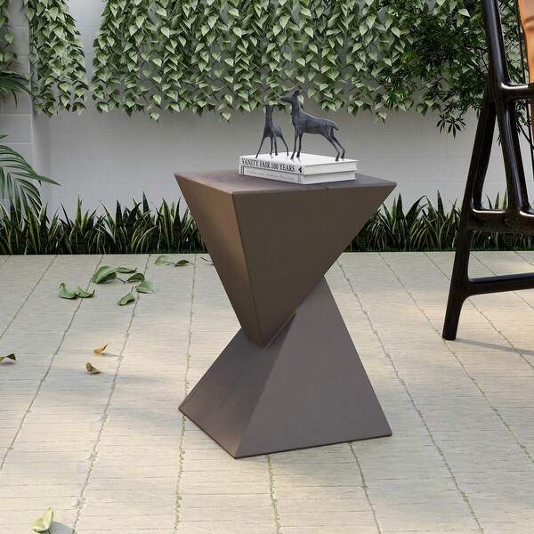 Modern Square Side Table in Fiberstone Glint Series by LeisureMod