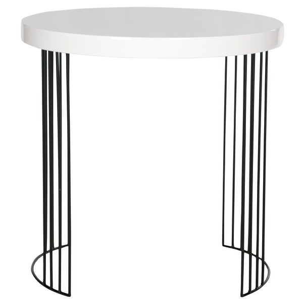 SAFAVIEH Mid-Century Modern Kelly White Lacquer Side Table - 21.6