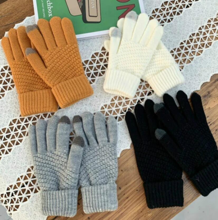 Winter Touch Screen Gloves Men Women Warm Skiing Ride Cashmere Knit Mittens Full Finger Rabbit 's Hair Magic Guantes Thick Luvas