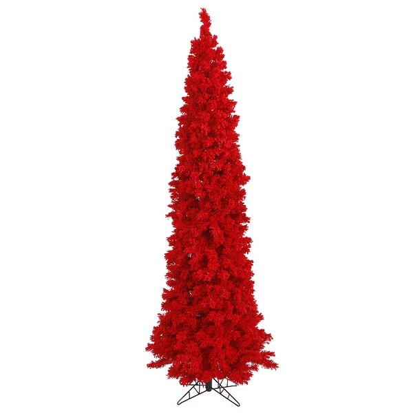 Vickerman 5.5' Flocked Red Pencil Fir Artificial Christmas Tree，Unlit