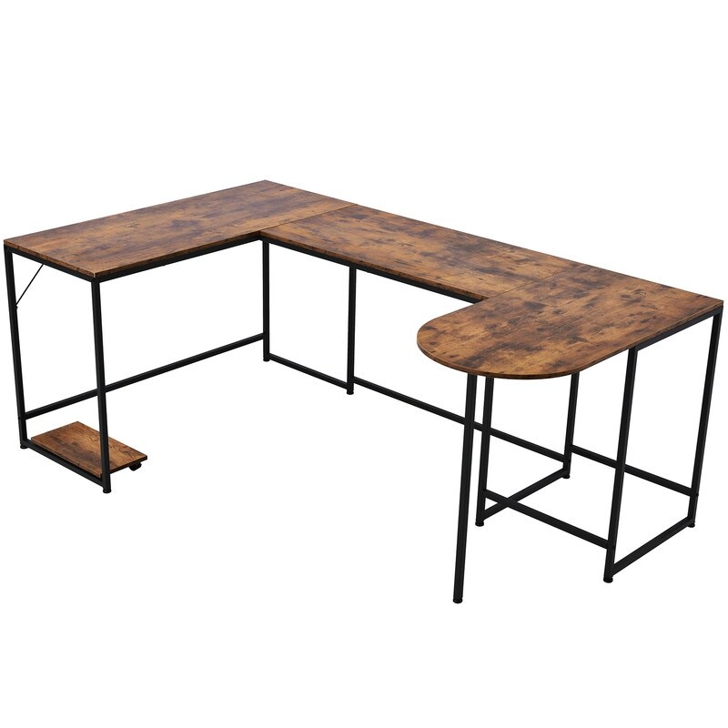 Industrial Style U Shaped Computer Desk  Writing Table Workstation