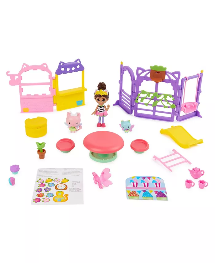 Gabby's Dollhouse KittyFairy Garden Party 18-Piece Playset with 3 Toy Figures Surprise Toys Dollhouse Accessories Kids Toys for Girls Boys 3 Plus