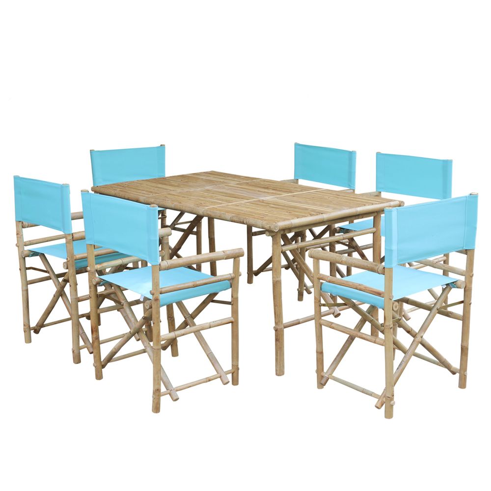 Set of 6 Director Chairs and Rectangular Table Dining