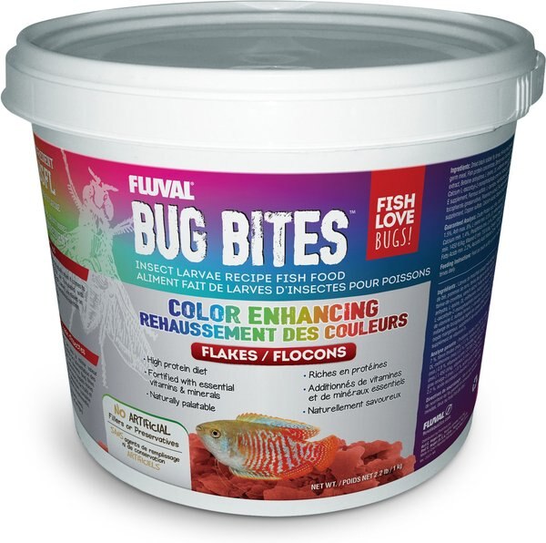 Fluval Bug Bites Color Enhancer Tropical Freshwater Formula Flakes Fish Food