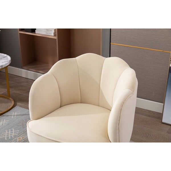 Shell Shape Velvet Fabric Armchair Accent Chair With Gold Legs For Living Room Bedroom