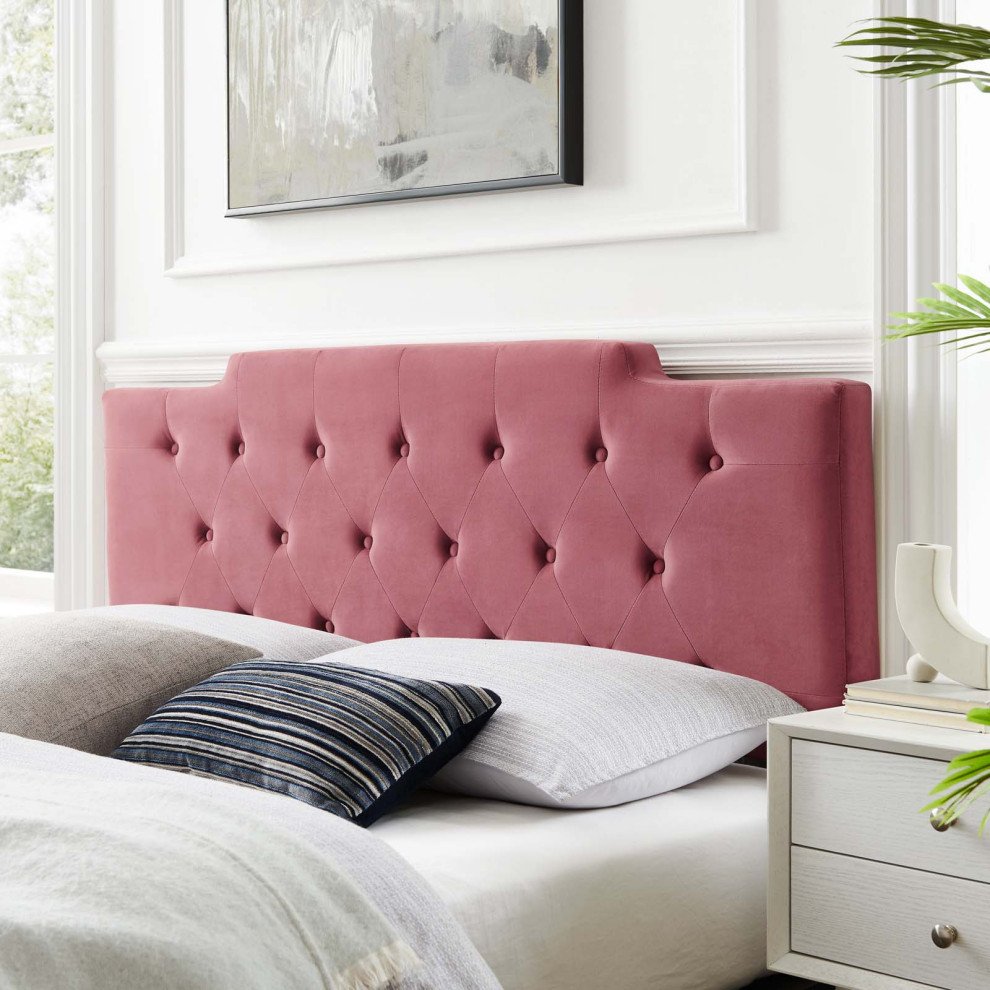 Tufted Headboard  Twin Size  Velvet  Dark Gray  Modern Contemporary   Contemporary   Headboards   by House Bound  Houzz