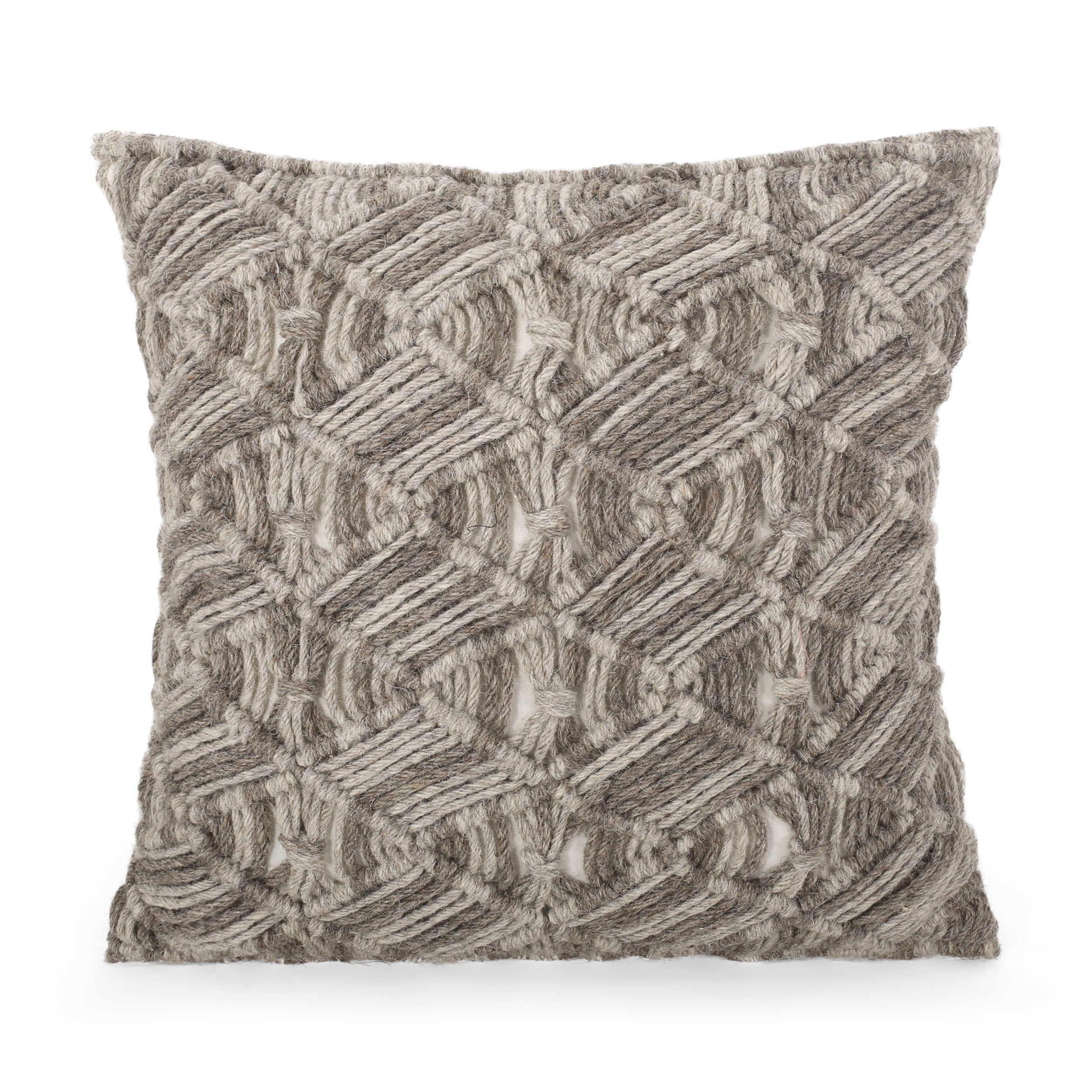 Jeniah Macrame Boho Throw Pillow